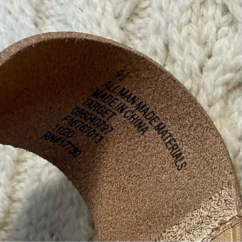 Universal Thread Tan Double Strap Block Heel Slid… - image 6